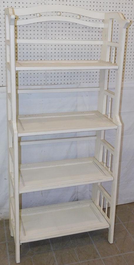 Collapsible Painted Shelf: Collapsible Painted Shelf. 27 1/2" W 13 3/4" D 64 1/2" H