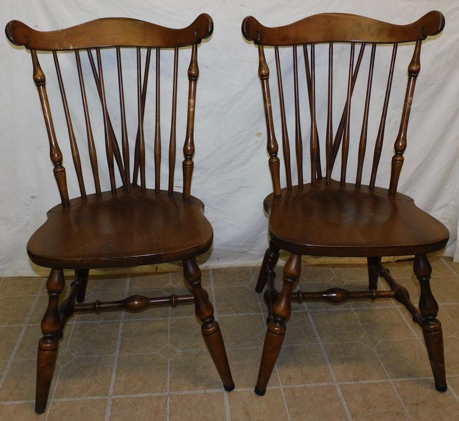 Pr Cherry Windsor Style Side Chairs By Temple Stewart (1 of 4)