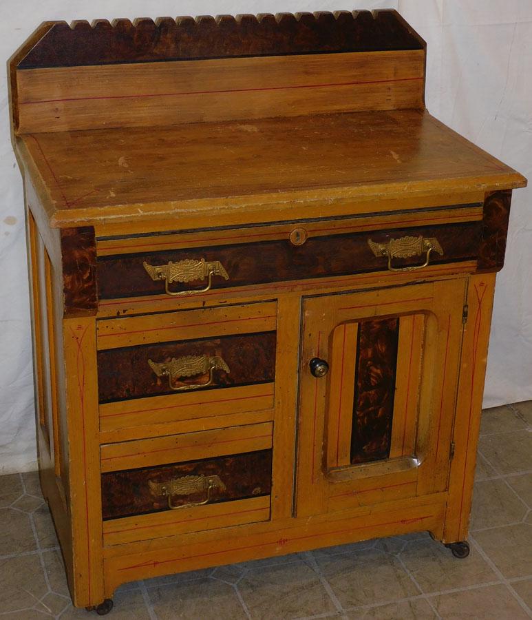 Antique Victorian Grain Painted Wash Stand (1 of 5)