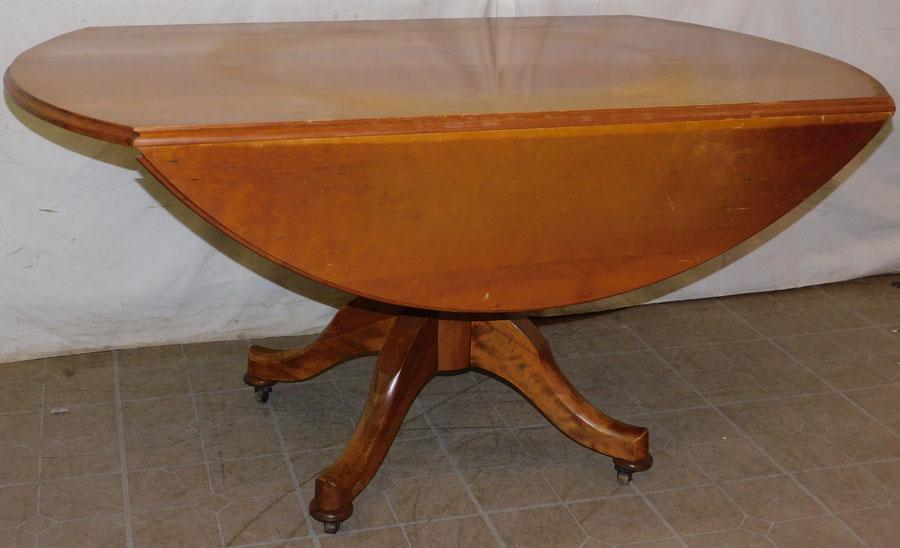 Cherry Drop Leaf Pedestal Dining Table (1 of 3)