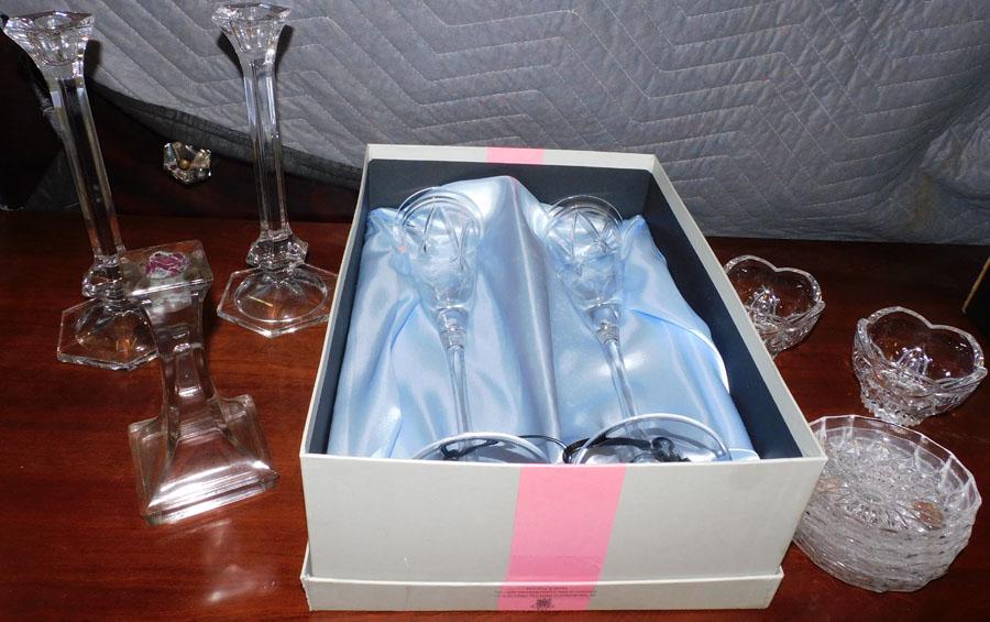 2 Champagne Flutes, Imperial C. Sticks & Other Crystal (1 of 5)