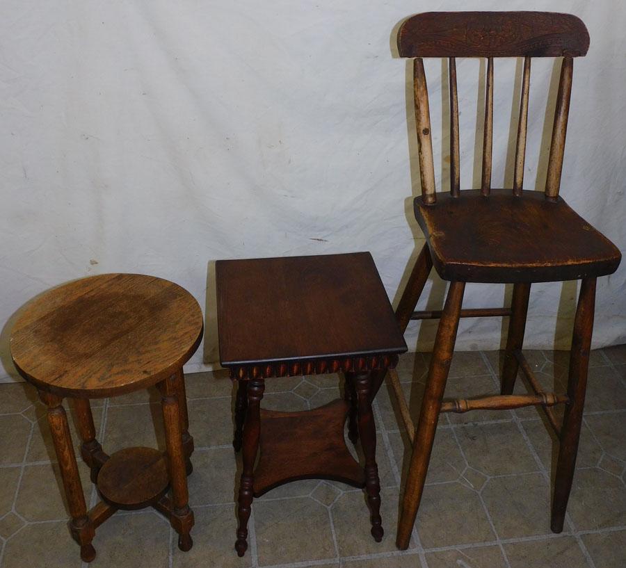 Two Antique Childs Tables & High Chair (1 of 3)
