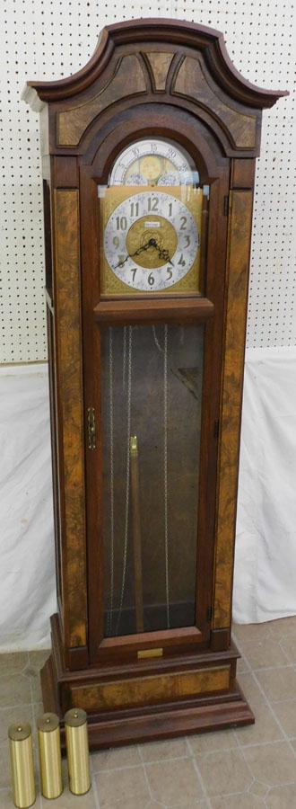 Walnut & Burl Wood Grand Father Clock By Heritage (1 of 10)