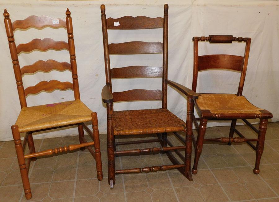 Two Side Chairs & Antique Rocker (1 of 2)