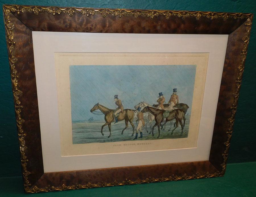 Framed Fox Hunt Scene Engraving (1 of 3)