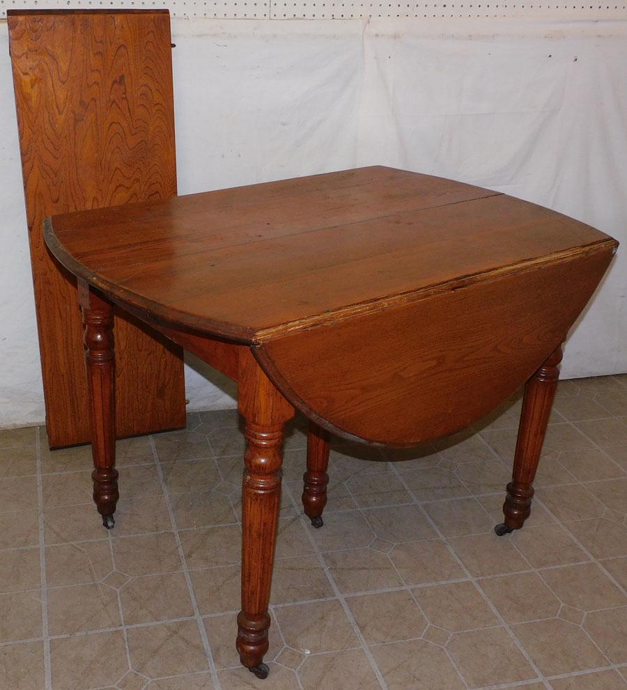 Antique Walnut Drop Leaf Dining Table W/ 1 Leaf (1 of 3)