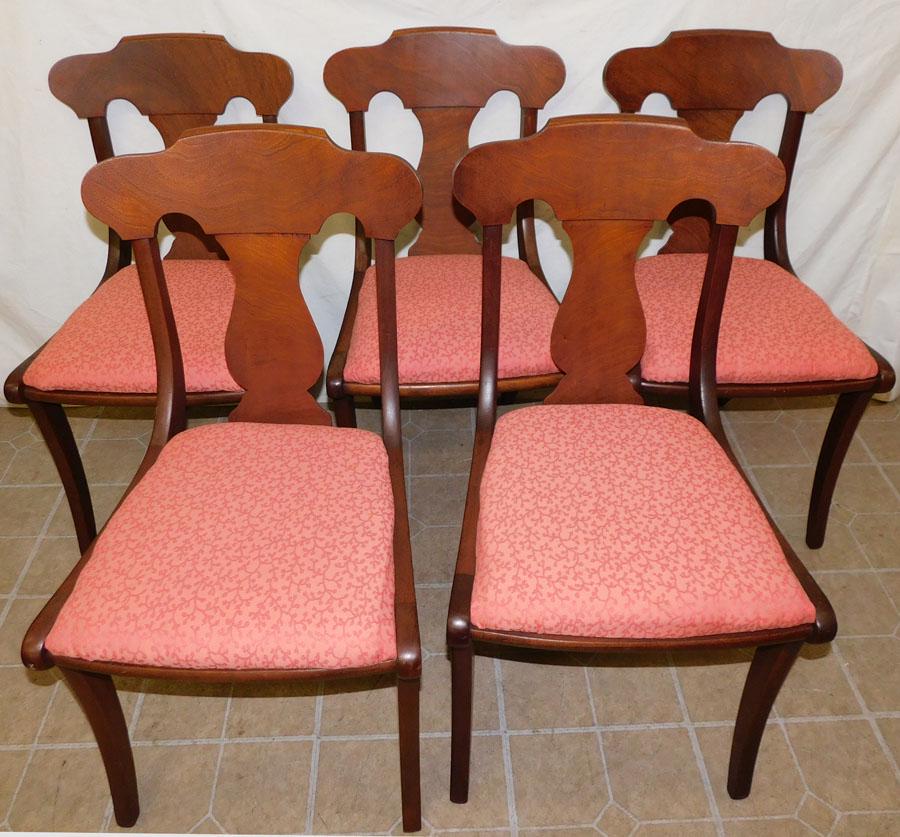 Set 5 Mahogany Dining Chairs: Set 5 Mahogany Dining Chairs. 34 3/4" H