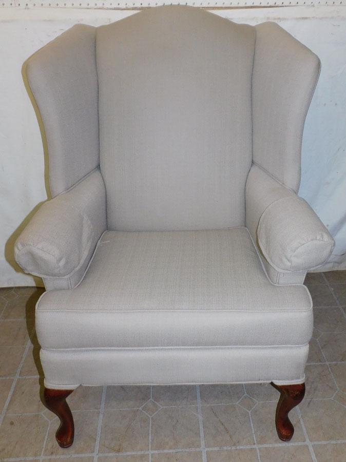 Upholstered Wing Back Chair By Willow Creek: Upholstered Wing Back Chair By Willow Creek. 43" H