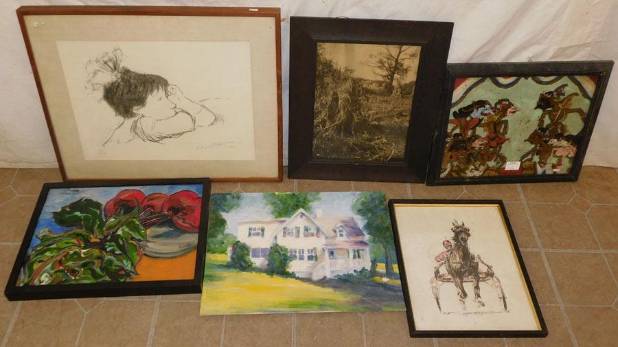 Lot Of Oil Paintings- Framed Prints- Eglomise Panel (1 of 7)