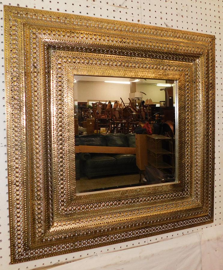 Openwork Brass Framed Beveled Mirror (1 of 3)