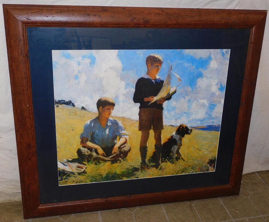 Large Framed Print Of Boys & Dog (1 of 3)