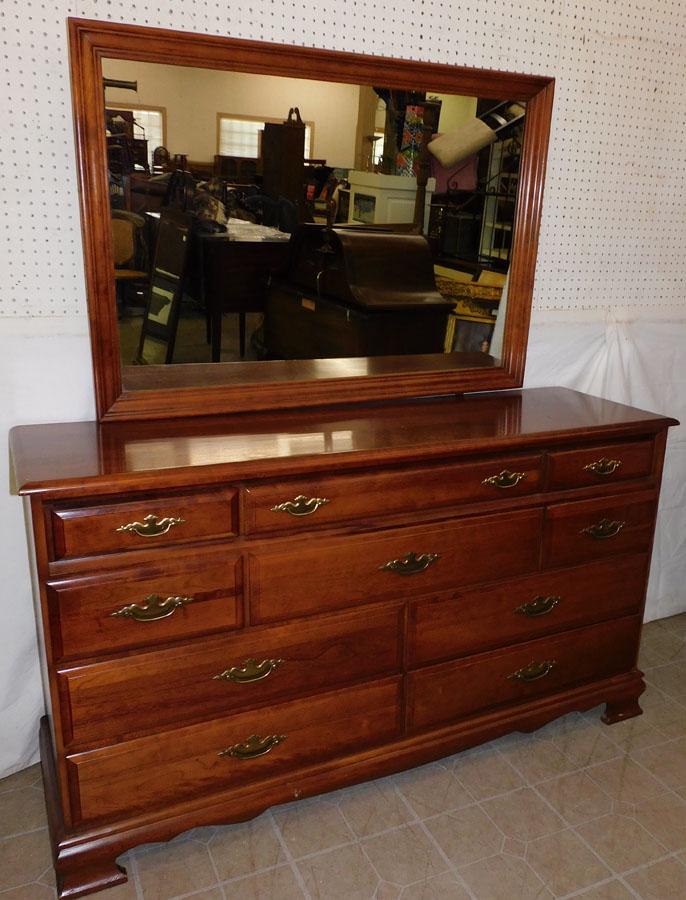 Cherry Dresser W/Mirror (1 of 5)