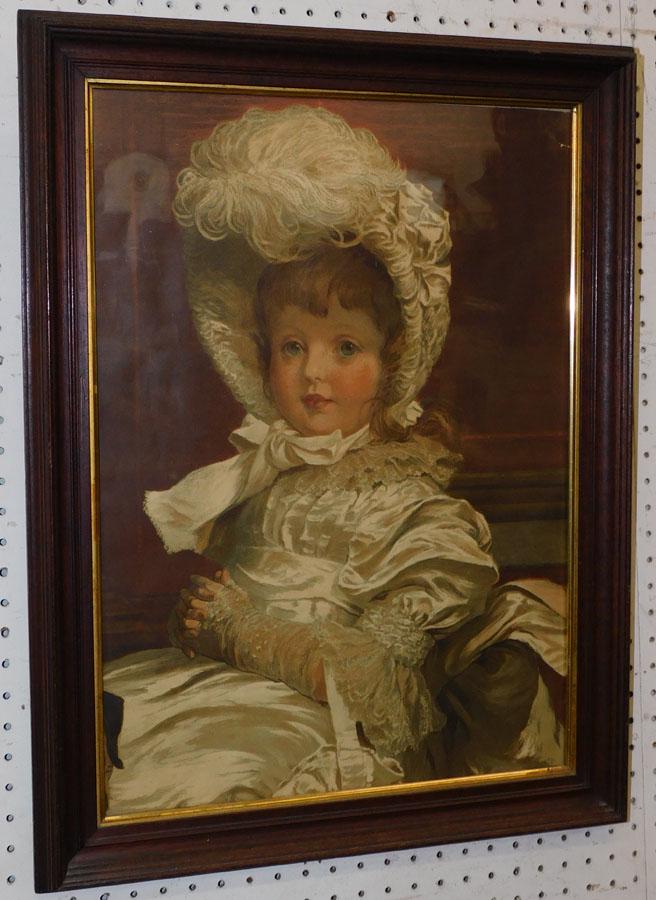 Victorian Walnut Framed Print Of Little Girl (1 of 3)