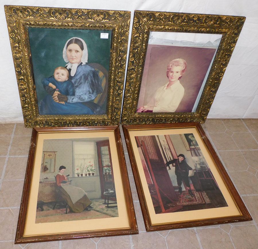 Two Ornate Antique Framed Prints & Two Framed Prints (1 of 4)