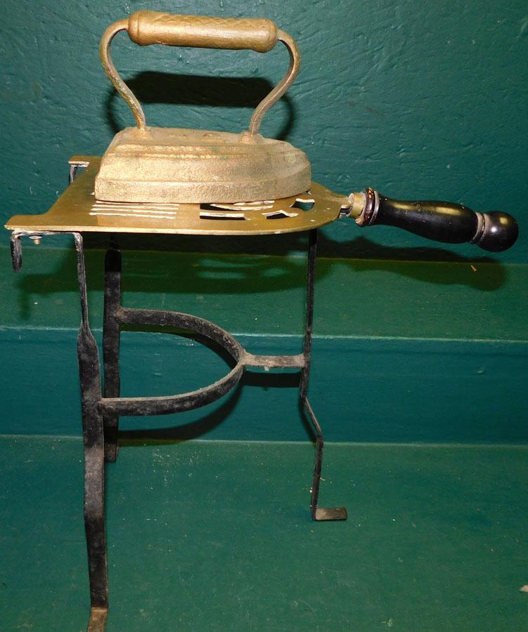 Brass & Wrought Iron Trivet & Flat Iron (1 of 1)