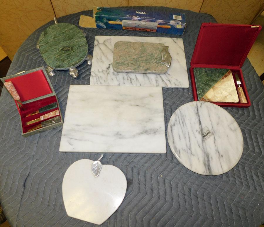 Lot Marble Cutting Boards - Rolling Pin (1 of 6)