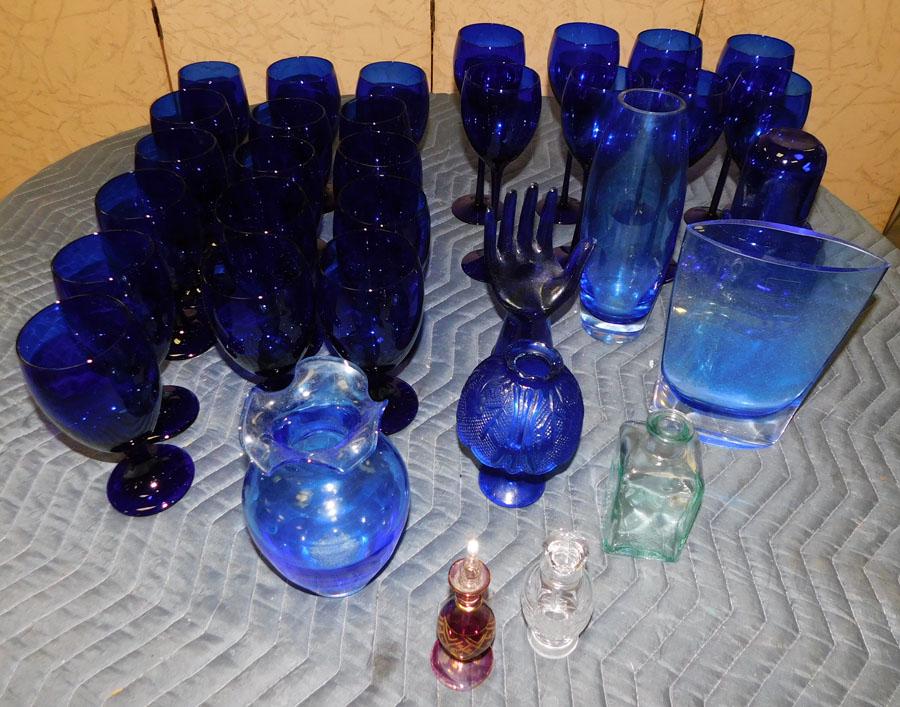 Lot Cobalt Blue Glassware (1 of 3)