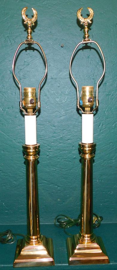 Pair Baldwin Brass Candlestick Lamps (1 of 5)