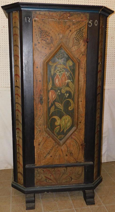 Antique Painted Wood Pegged Wardrobe: Antique Painted Wood Pegged Wardrobe . 42" W 24" D 74" H