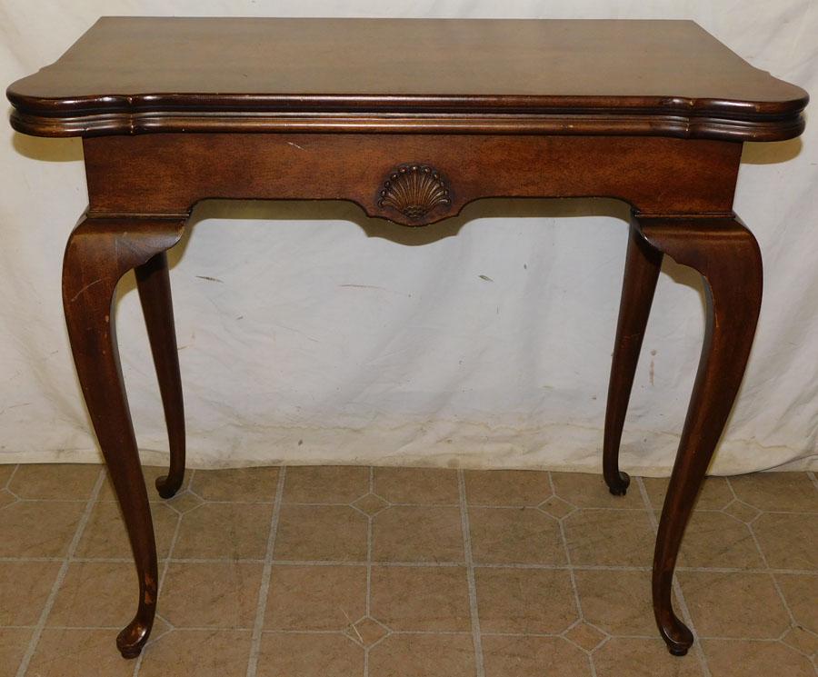 Mahogany QA Fold Over Top Game Table By Brandt (1 of 6)