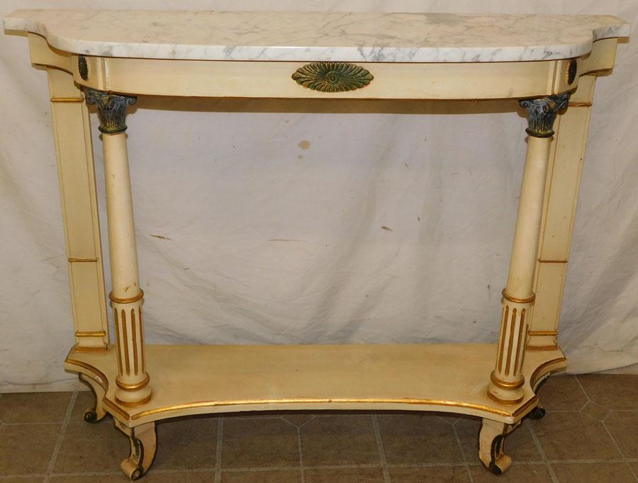 Empire Style Painted Marble Top Console (1 of 8)