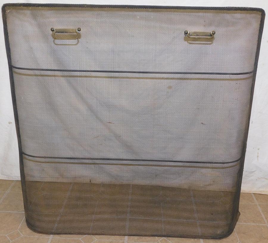 Antique Wire Mesh Fire Screen W/ Brass Handles (1 of 5)