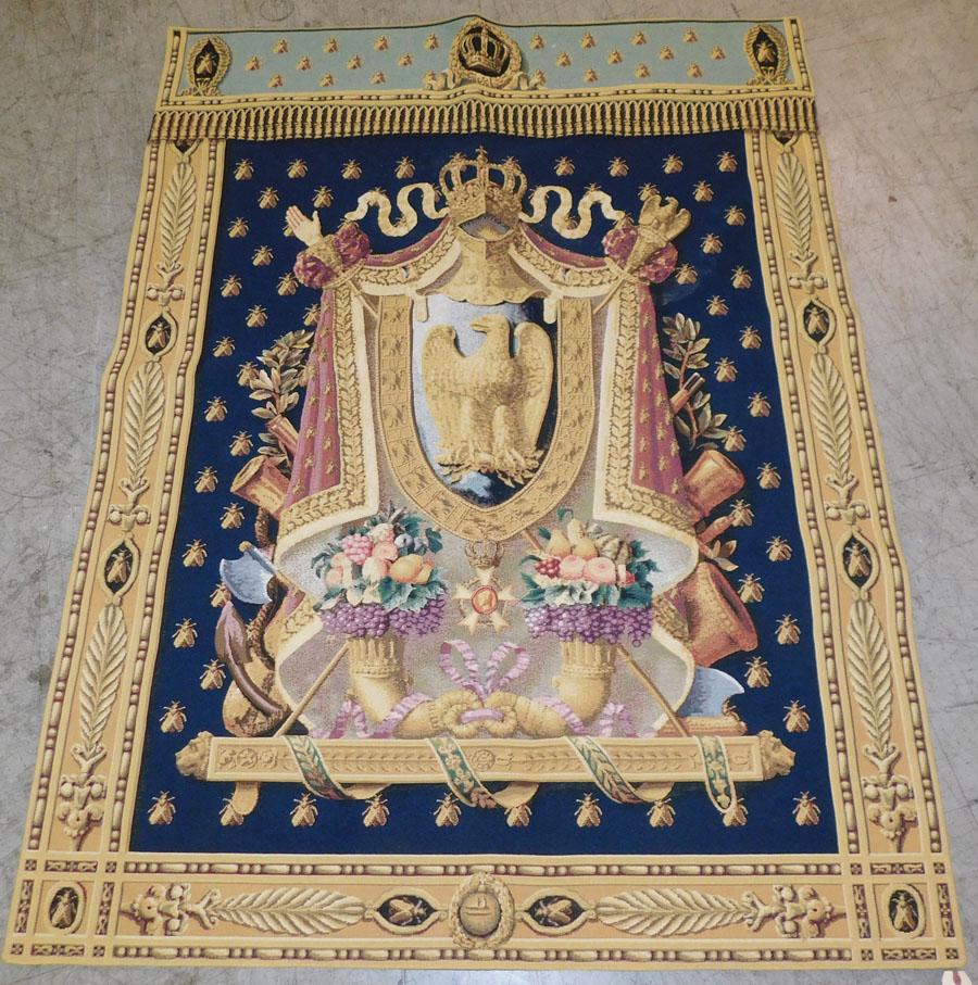 4' 0" X 5' 6" Decorated Tapestry: 4' 0" X 5' 6" Decorated Tapestry.