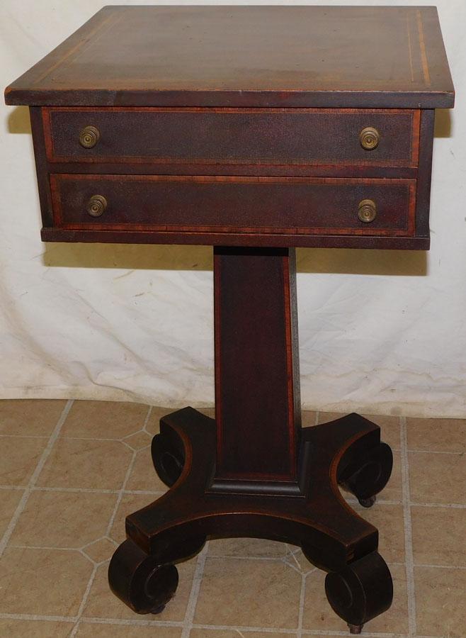 Mahogany Inlay 2 Drawer Empire Stand (1 of 4)