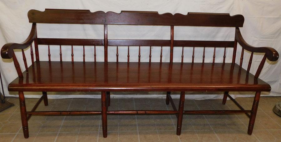 Antique Cherry Spindle Back Bench (1 of 8)