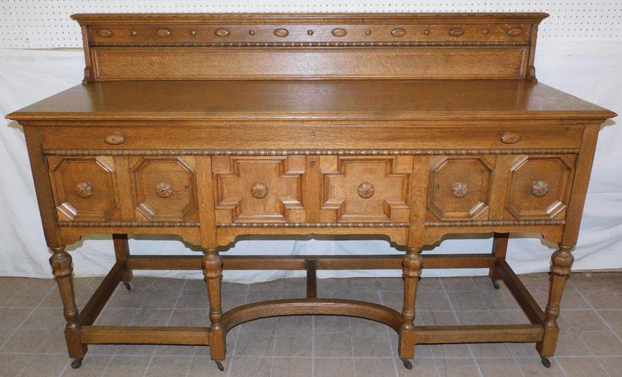 Antique Oak Side Board (1 of 6)