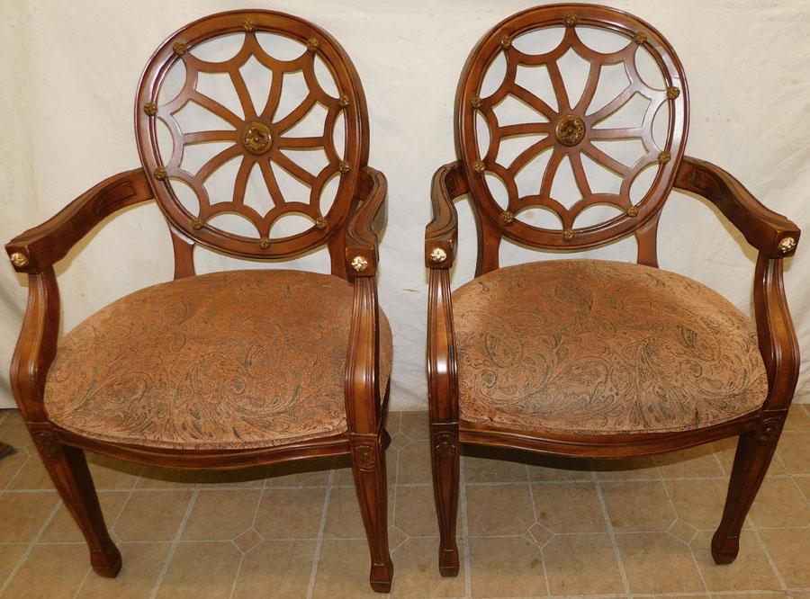 Pair Cherry Arm Chairs By Golden Chair Corp. (1 of 6)