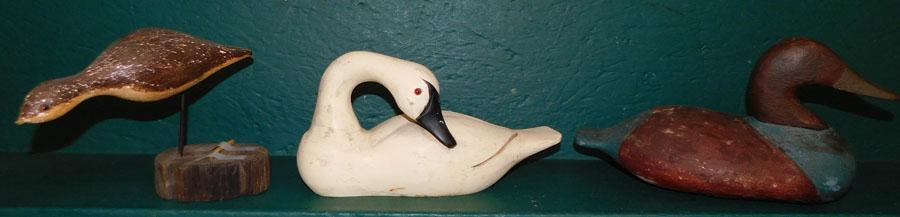 Ant Pntd Wood Carved Duck Decoy - Swan - Shore Bird (1 of 4)