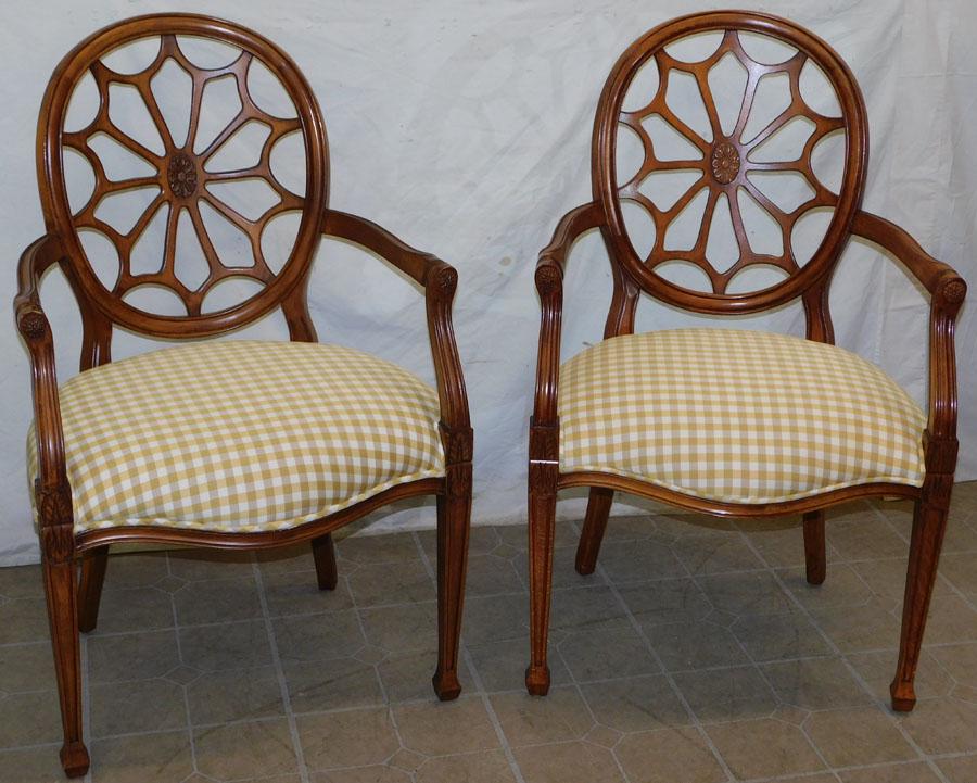 Pr Adams Style Open Web Back Arm Chairs By Miles Talbott (1 of 7)