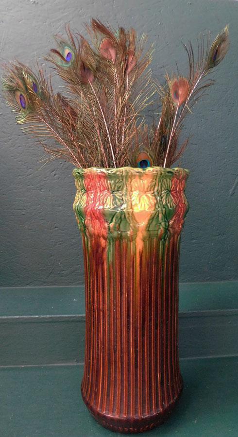Majolica Umbrella Stand: Majolica Umbrella Stand. 22" H
