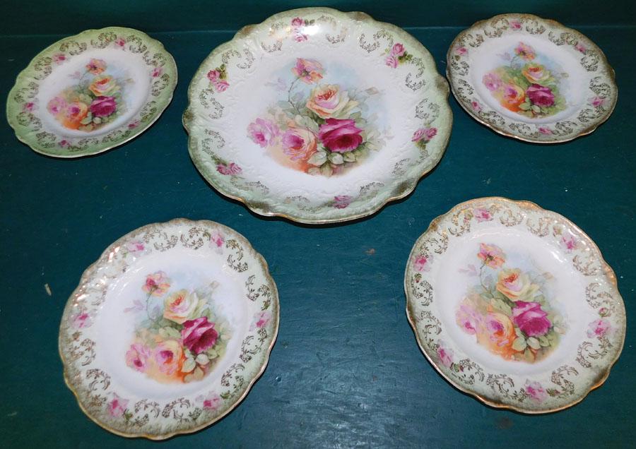 5 Pc Hand Painted Porcelain (3 As Is) (1 of 4)