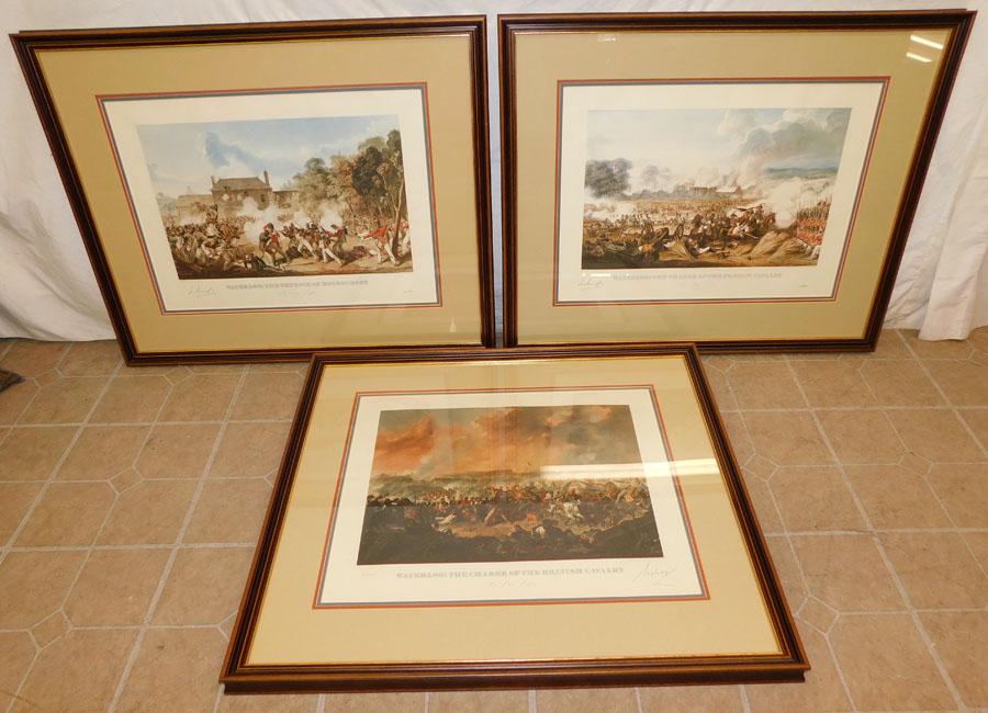 Lot Three Framed Battle Scene Prints ( Signed & Numbered) (1 of 5)