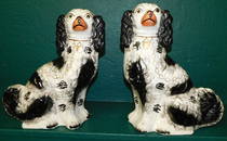 Large Pair 19th C Staffordshire Spaniels