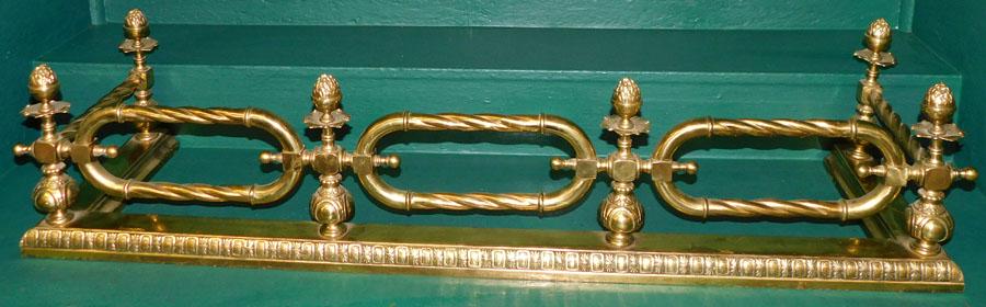 19th C Ornate Open Work Brass Fire Fender (1 of 5)