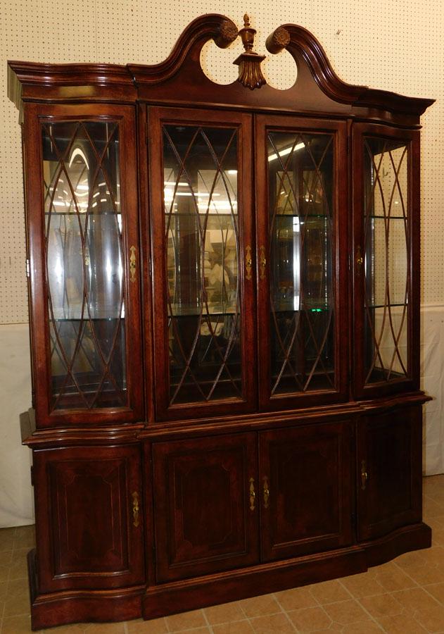 Mahogany Inlaid 2 Piece Break Front By American Drew (1 of 13)