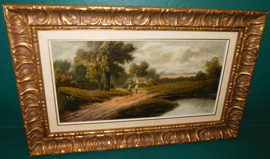 Antique OOC Landscape Scene Signed (1 of 6)