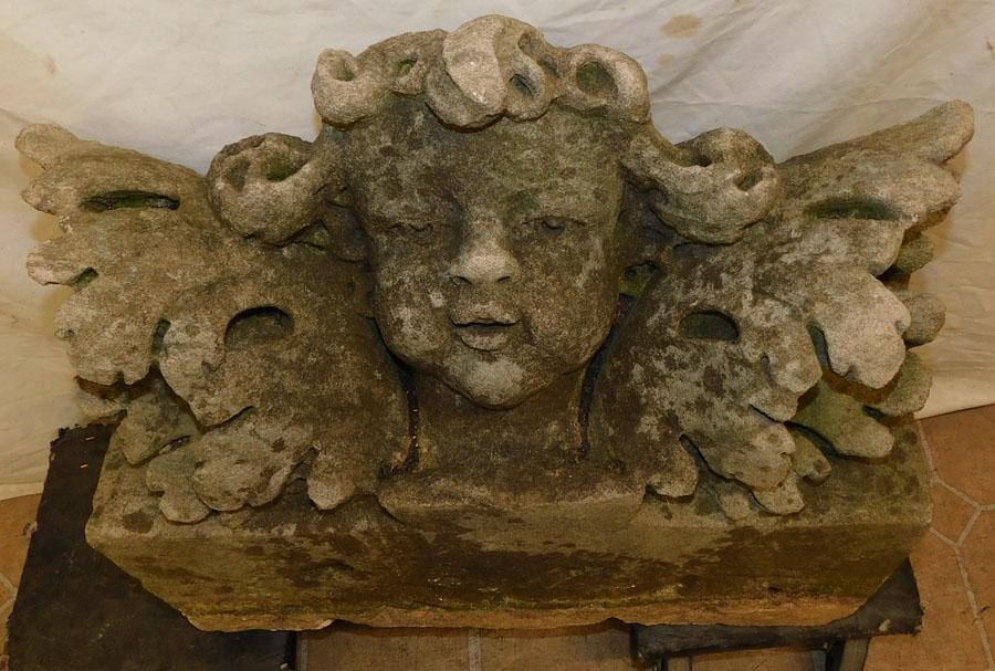 19th C Concrete Cherub Statue (1 of 3)