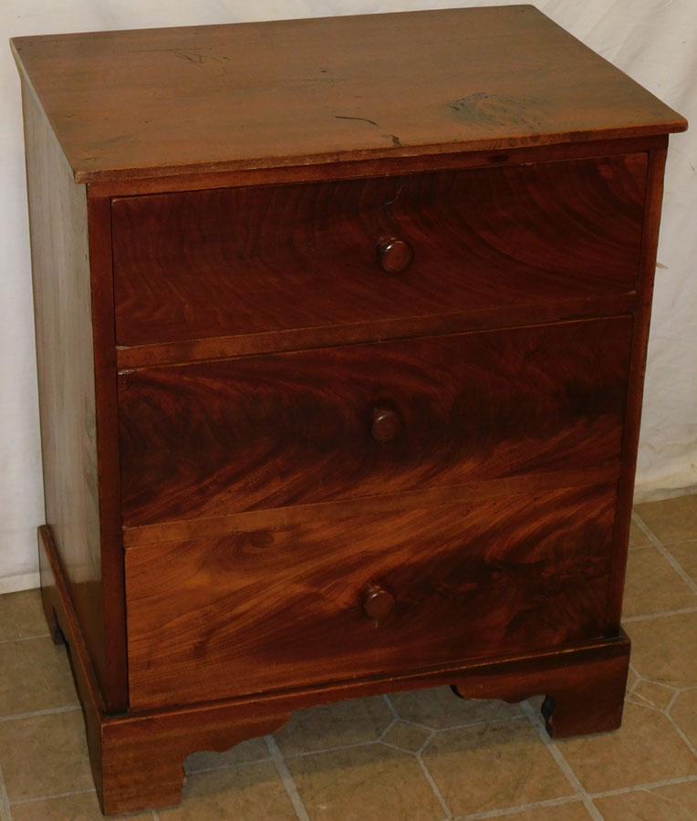19th C Dovetailed Case Cherry & Mahogany Front 3 Drawer Stand (1 of 8)