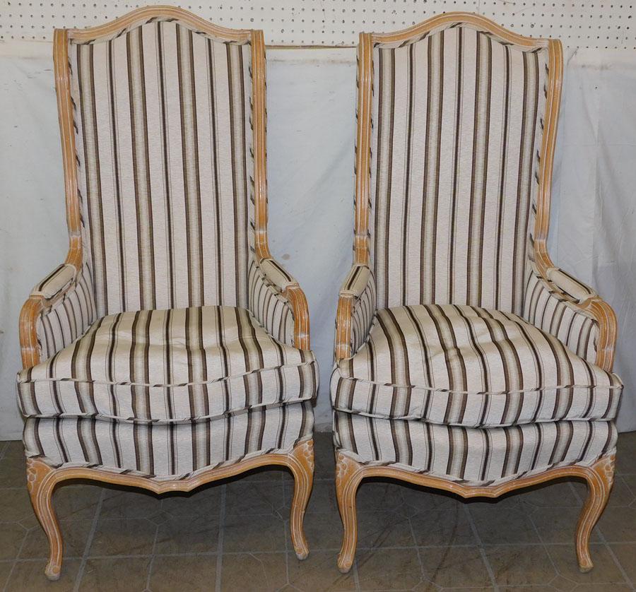 Pair Provincial Wing Back Chairs (1 of 5)