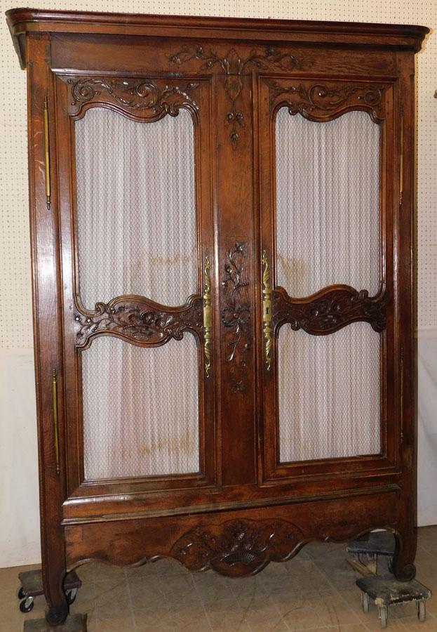 18th C Oak Carved Provincial 2 Door Armoire (1 of 13)