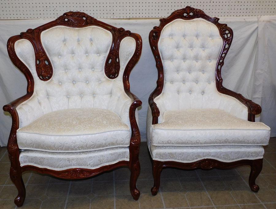 Cherry Victorian Style Ladies & Gentleman Chairs (1 of 5)