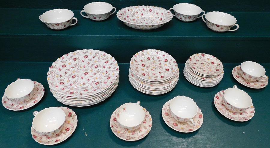 47 Pc Copeland Spode Dinner Set " Rosebud Chinx " (1 of 3)