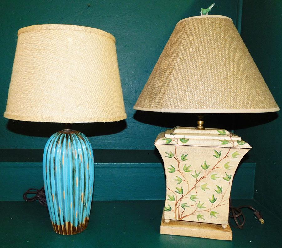 Tole Painted Lamp & Ceramic Lamp (1 of 3)