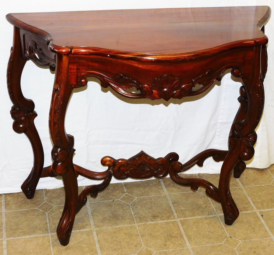 Ornate Carved Mahogany Victorian Style Console (1 of 5)