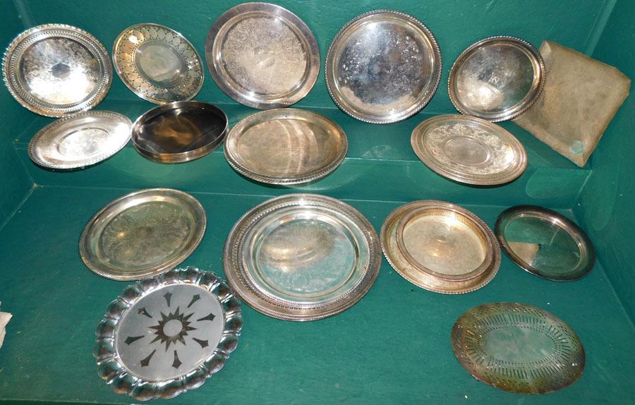 Lot of Silver Plated Trays: Lot of Silver Plated Trays.