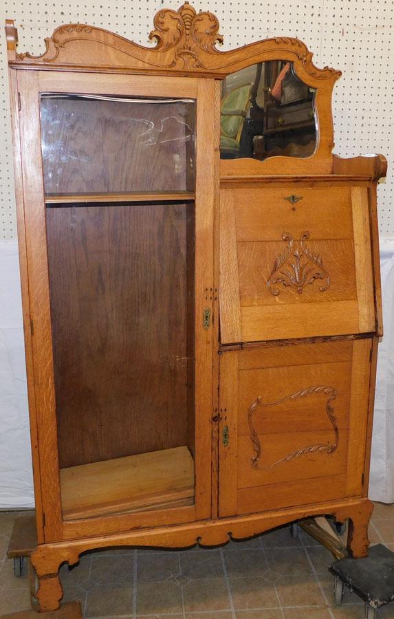 Antique Oak Side by Side Secretary (1 of 4)